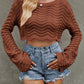 Round Neck Long Sleeve Cropped Sweater