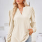 V-Neck Puff Sleeve Blouse