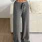 Tied Striped Wide Leg Pants