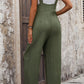 Textured Pocketed Wide Strap Overalls