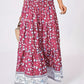 Full Size Tiered Printed Elastic Waist Skirt