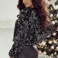 Sequin Open Front Long Sleeve Jacket