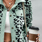 Full Size Leopard Collared Neck Button Up Long Sleeve Jacket