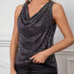 Sequin Cowl Neck Tank