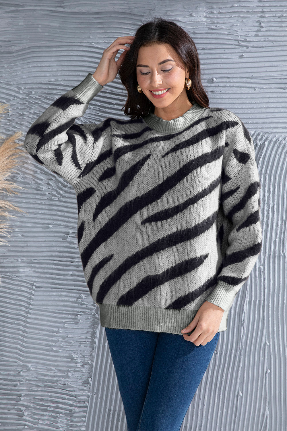 Zebra Striped Sweater