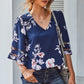 Printed Flare Sleeve Top