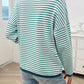 Devine Striped Round Neck Dropped Shoulder Sweater