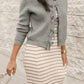 Gray Ribbon Ruffle Cardigan