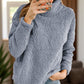 Fuzzy Turtleneck Long Sleeve Sweatshirt