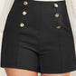 FAM-FAM Decorative Button High Waist Shorts