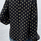 Perfee Geometric Print Frill Neck Lantern Sleeve Blouse