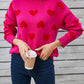 Angel Wings Heart Round Neck Long Sleeve Sweater