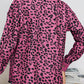 Full Size Leopard Collared Neck Button Up Long Sleeve Jacket