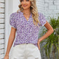 Mandy Floral Notched Neck Blouse