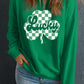 Dark Green St Patricks Checkerboard Clover Lucky Graphic Sweatshirt