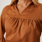 Balloon Sleeve Collared Neck Blouse