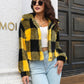 Plaid Dropped Shoulder Buttoned Jacket