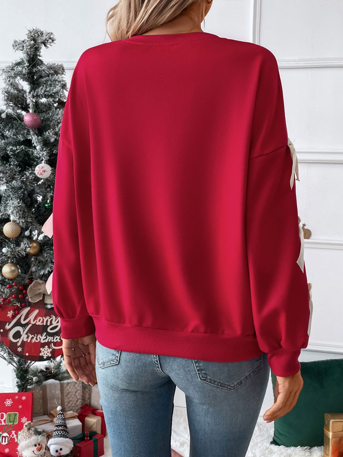 Bow Long Sleeve Sweatshirt