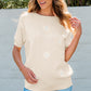 Daisy Round Neck Short Sleeve Knit Top