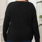 Plus Size Contrast Dropped Shoulder Long Sleeve Sweater