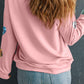 Valentine’s Day Sequin Heart Round Neck Long Sleeve Sweatshirt