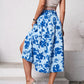 Slit Printed Midi Skirt