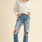 Annie Wear Distressed Raw Hem Cropped Jeans