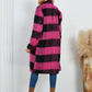 Plaid Double-Breasted Long Sleeve Coat