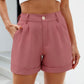 Roll Trim Half Elastic Waist Shorts