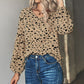 Animal Print V-Neck High-Low Blouse