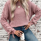 Lace Up Round Neck Long Sleeve Sweater