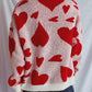 Heart Round Neck Long Sleeve Sweater