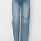 RISEN Full Size High Waist Distressed Wide Leg Jeans