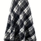 Plaid Midi Skirt with Pocketed