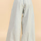 Drawstring Front Pocket Wide Leg Mid Rise Jeans