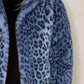 Full Size Leopard Furry Collared Neck Long Sleeve Coat