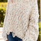 Confetti Round Neck Dropped Shoulder Sweater