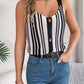 Openwork Striped V-Neck Tank