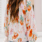 Printed Tie Neck Long Sleeve Blouse