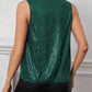 Sequin Cowl Neck Tank