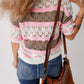 Color Block Round Neck Knit Top