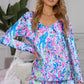 Round Neck Printed Top and Shorts Lounge Set