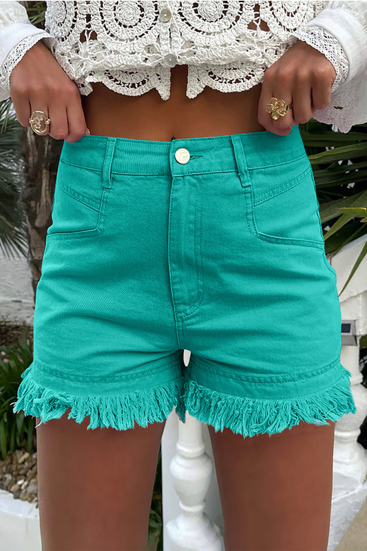 Green Fringe Shorts