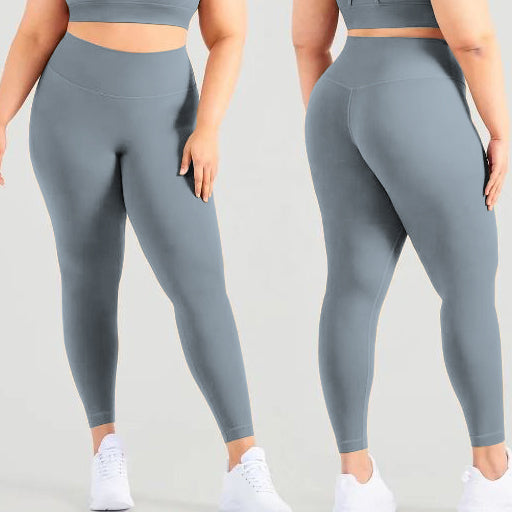 wHiPi.'s Signature Curvy Grey Blue Seamless High Waisted Leggings