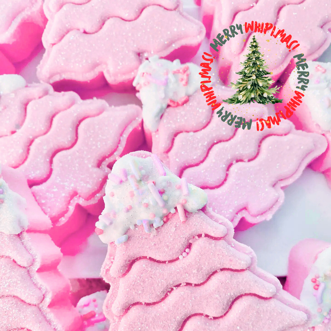 Merry wHiPi.mas—Pink Christmas Tree Bath Bomb