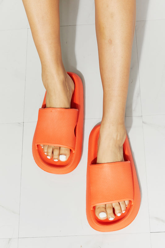 Open Toe Slides in Orange