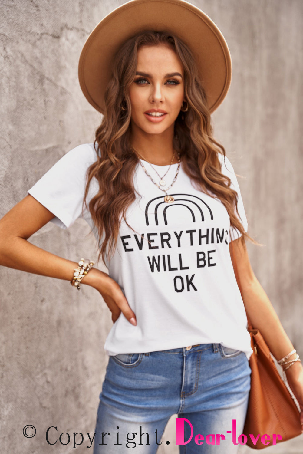 EVERYTHING WILL BE OK Graphic White Tee