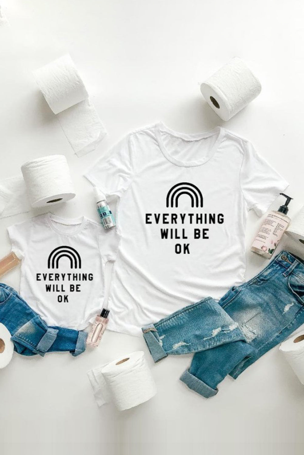 EVERYTHING WILL BE OK Graphic White Tee